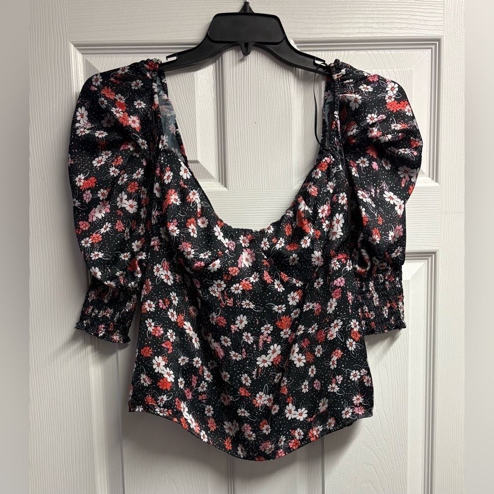 Louna Designer Floral Off-The-Shoulder Top Size Large - Picture 3 of 6